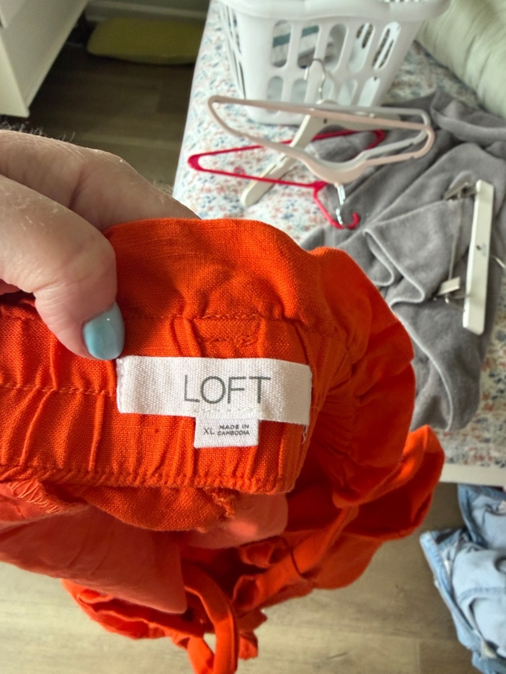 LOFT Orange High-Waist Tie Paperbag Shorts - Picture 7 of 7